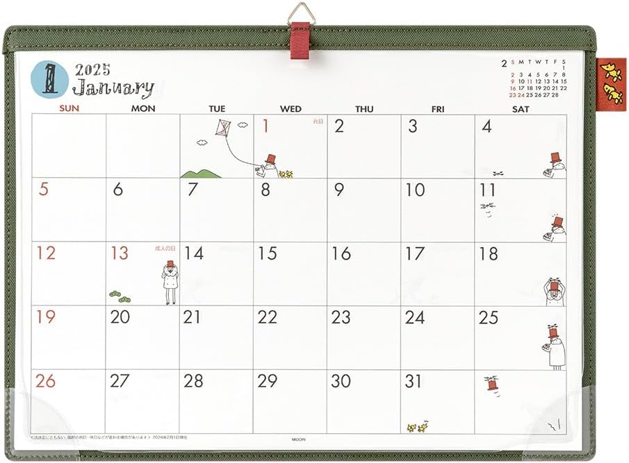 Midori 2025 Desk Calendar A4 Ojisan Pattern 31322006