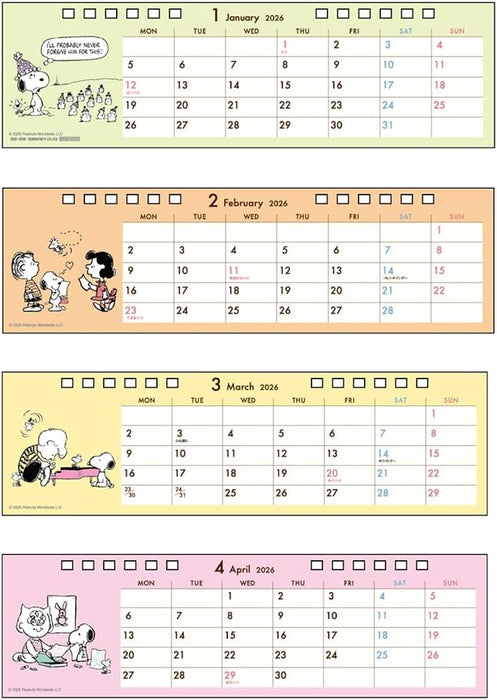 Sun-Star Stationery Snoopy 2026 Desk Calendar PEANUTS Snoopy S8521832