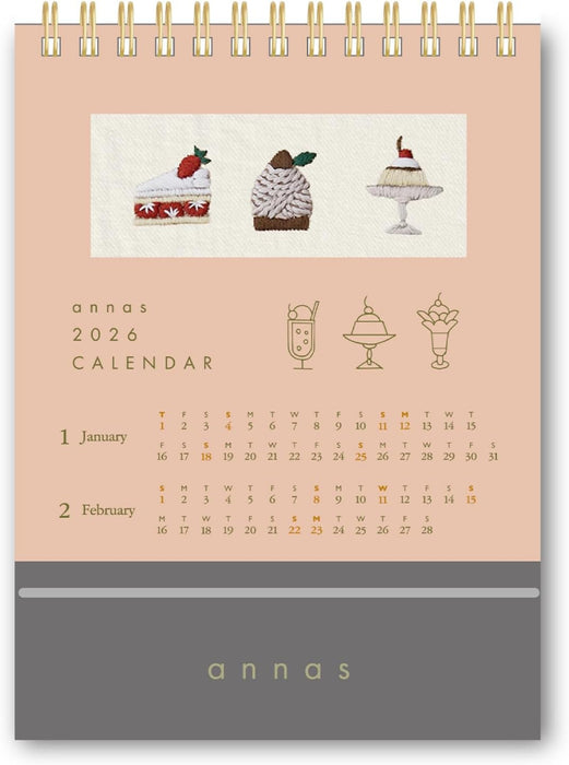 Gakken Sta:Ful 2026 Calendar annas Embroidery Desk Calendar M16501