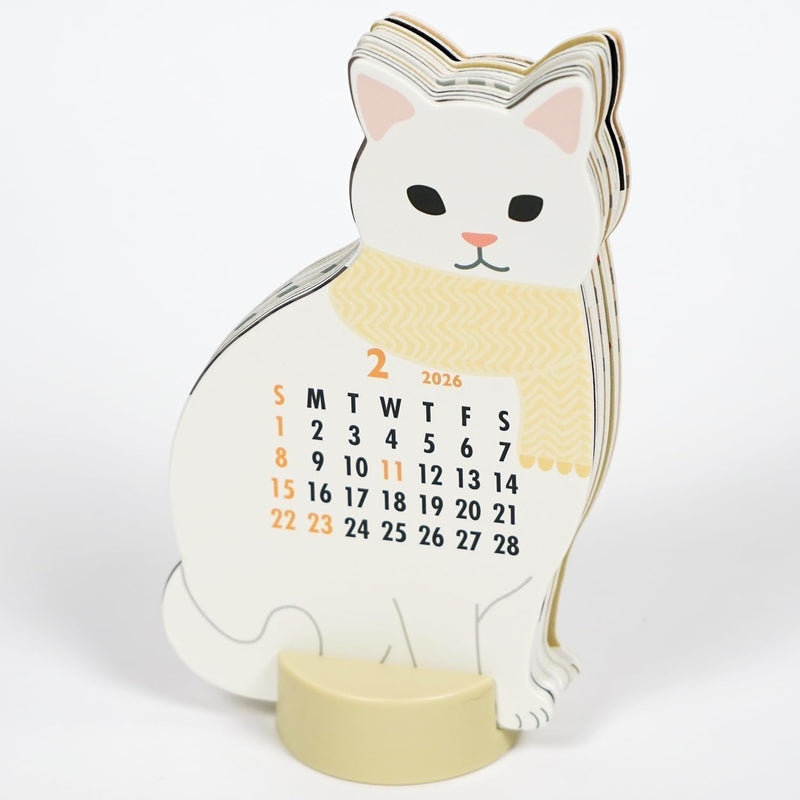 Greeting Life 2026 Desk Calendar Animal Die Cut Cat C-1717-ET