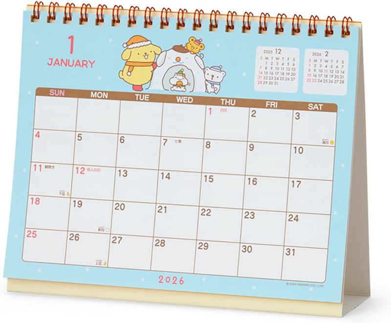 Sanrio Ring Calendar 2026  Pompompurin Desk Calendar 622087
