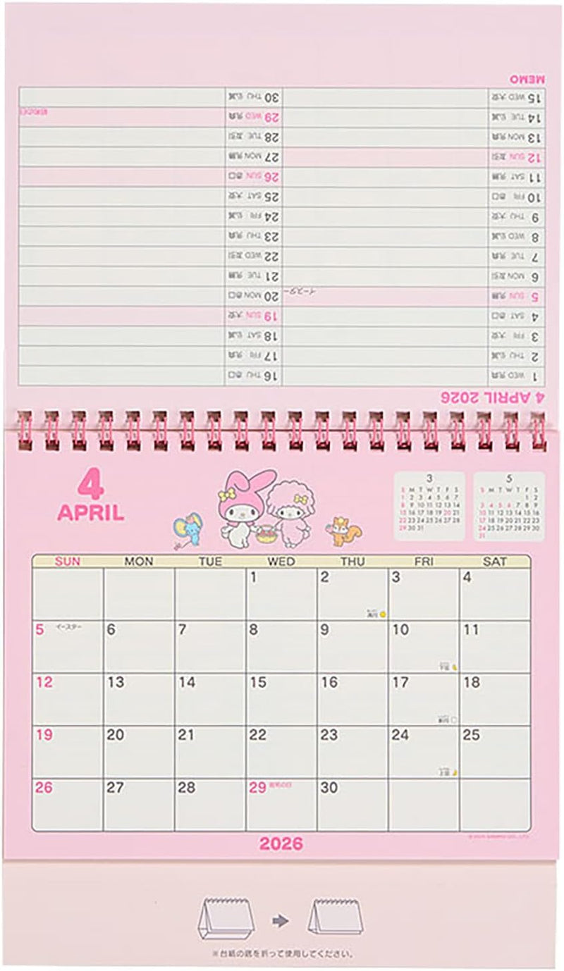 Sanrio Ring Calendar 2026 My Melody Desk Calendar 622044