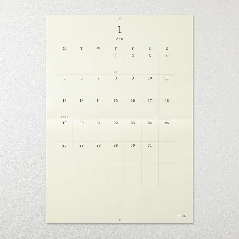 Midori 2026 Wall Calendar MD Calendar A2 Bi-fold 31395006