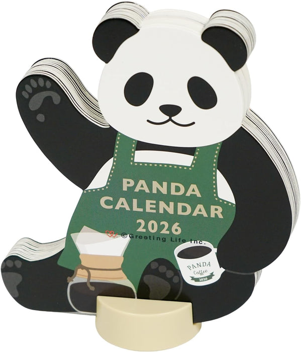 Greeting Life 2026 Desk Calendar Animal Die Cut Panda C-1720-ET