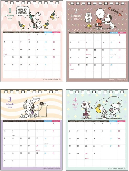 Sun-Star Stationery Snoopy 2026 Desk Calendar Vintage S8521670
