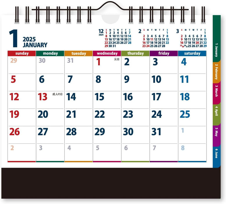 New Japan Calendar 2025 Desk Calendar Color Index Bitter NK518