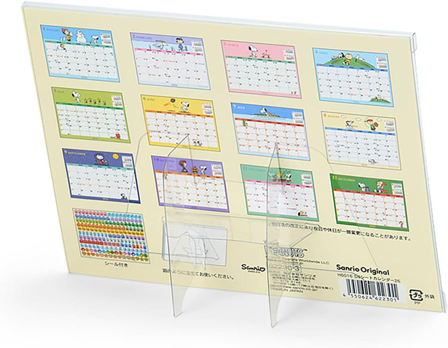 Sanrio Sheet Calendar 2026 Snoopy Desk Calendar 622303