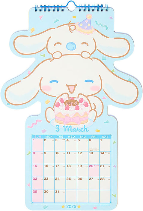 Sanrio Die Cut Calendar 2026 Cinnamoroll Wall Calendar 622834