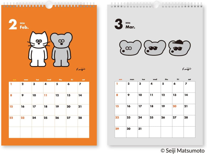 New Japan Calendar 2026 Wall Calendar Andy The Mouse NK4020