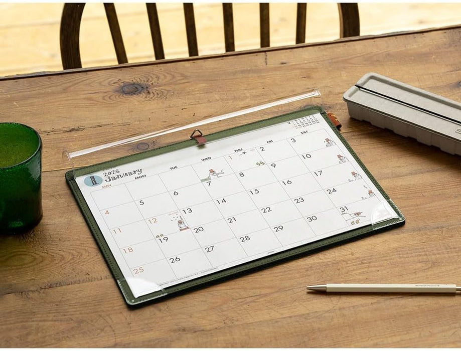 Midori 2026 Desk Calendar A4 Ojisan Pattern 31370006