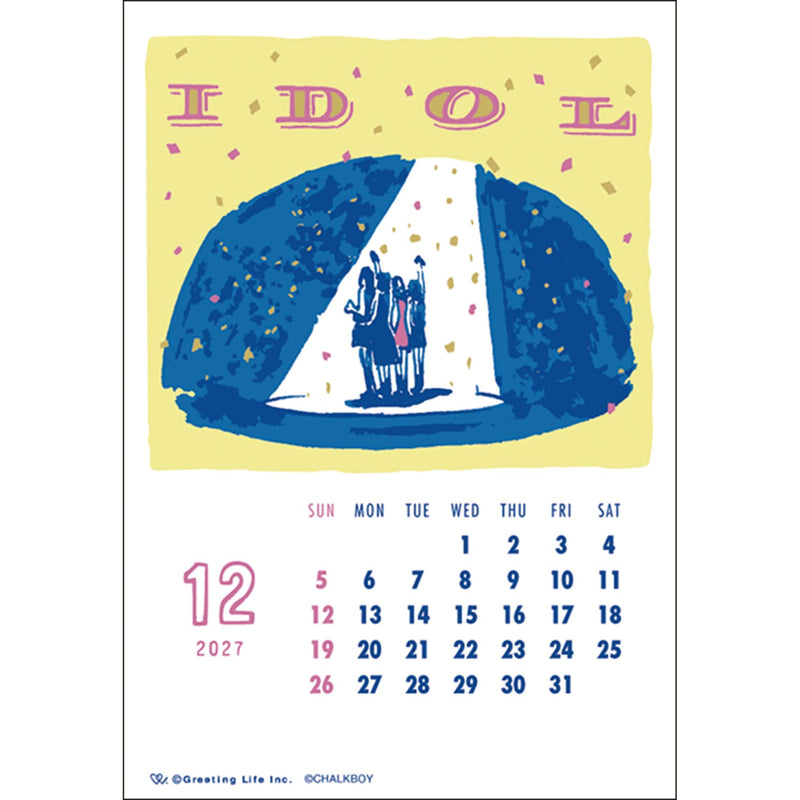 New Japan Calendar 2027 Desk Calendar Separate Moji NK8514