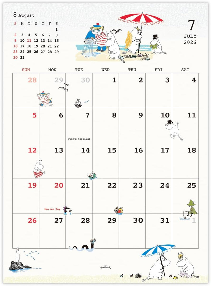 Hallmark Moomin Little My 2026 Wall Calendar Large 845377