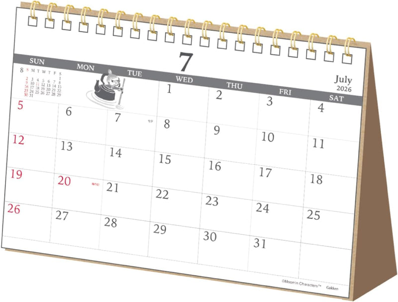 Gakken Sta:Ful 2026 Calendar Moomin Desk Ring Calendar M09537