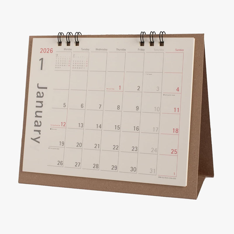 Orb 2026 Desk Calendar Kraft CK-750KF