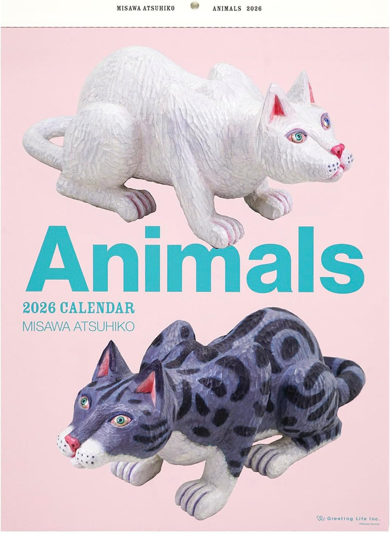 Greeting Life 2026 Wall Calendar Atsuhiko Misawa Animals C-1677-WA
