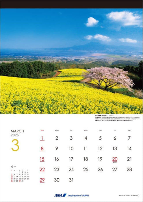 ANA 'Graphic Gallery Japan' 2026 Wall Calendar CL26-1146