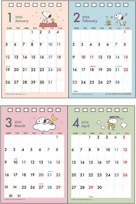 Sun-Star Stationery Snoopy 2026 Desk Calendar PEANUTS Snoopy S8521786