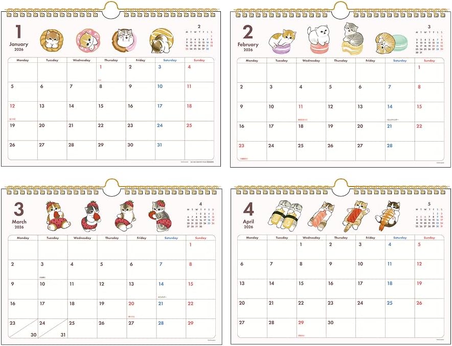 Sun-Star Stationery mofusand 2026 Wall Calendar mofusand S8521484
