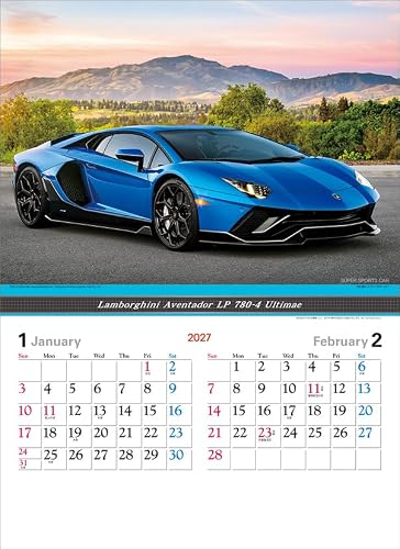 Todan 2027 Wall Calendar Super Sports Car CL27-1059
