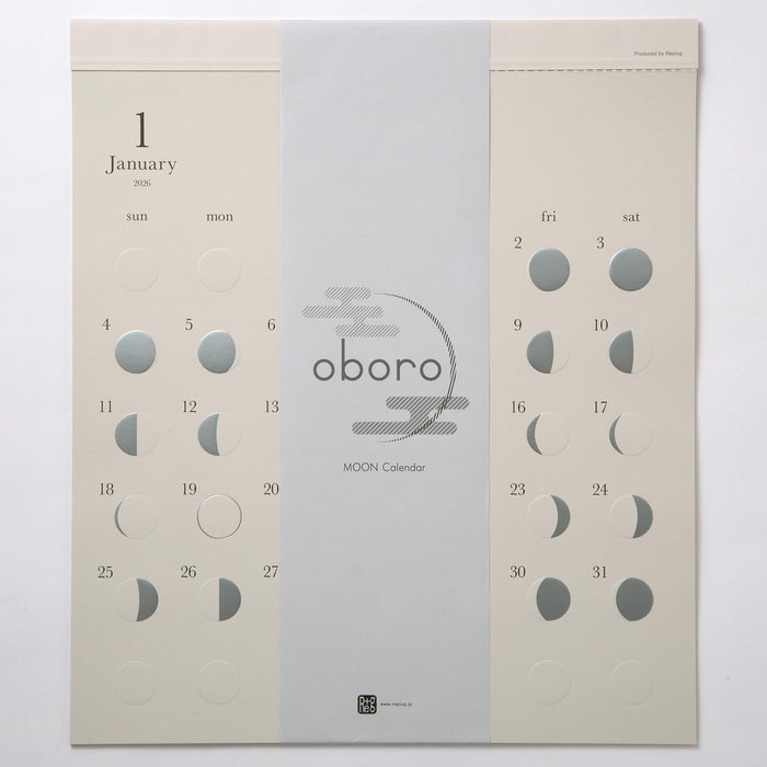 Replug 2026 Wall Calendar Moon Phases Oboro A26-507