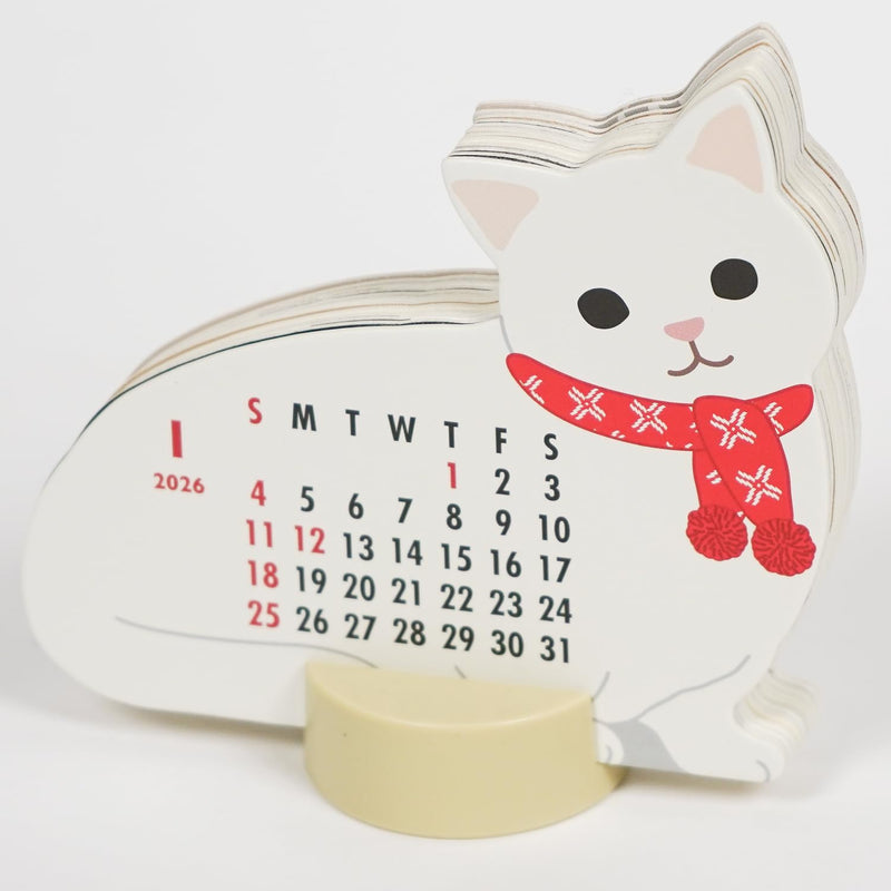 Greeting Life 2026 Desk Calendar Animal Die Cut Munchkin C-1718-ET
