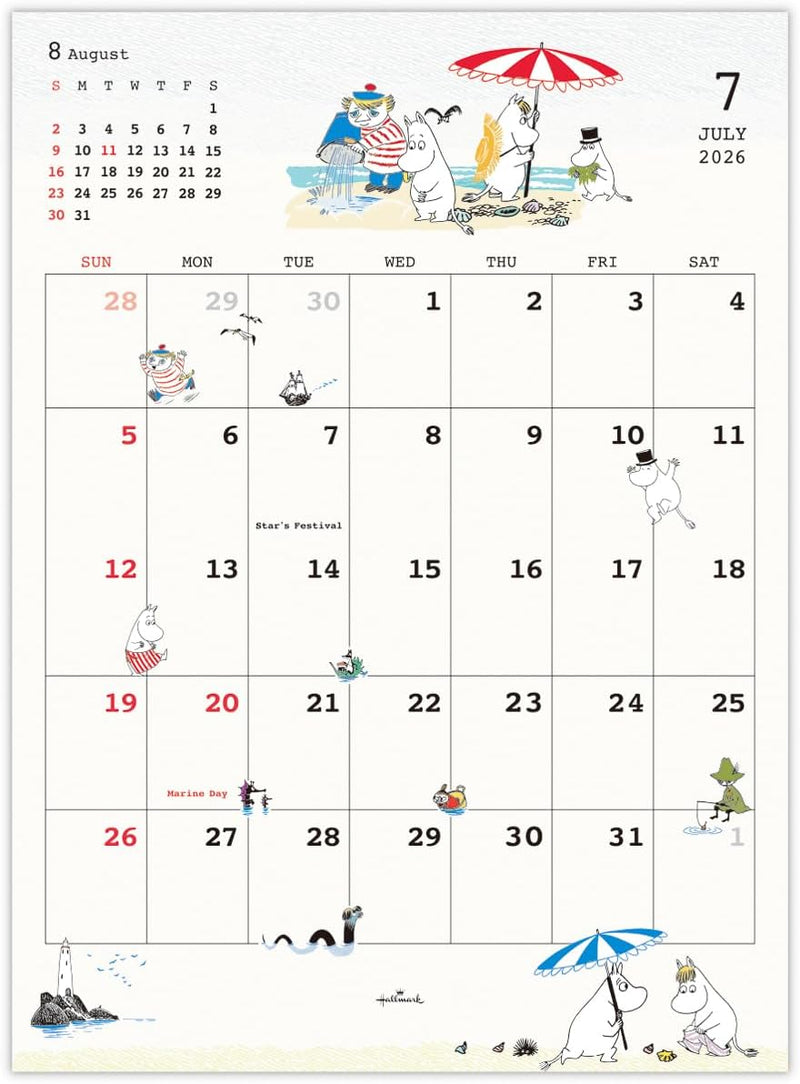 Hallmark Moomin Little My 2026 Wall Calendar Small 845469