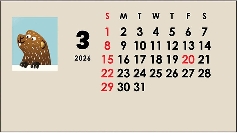 Greeting Life 2026 Desk Calendar Car Box OKATAOKA C-1738-OK