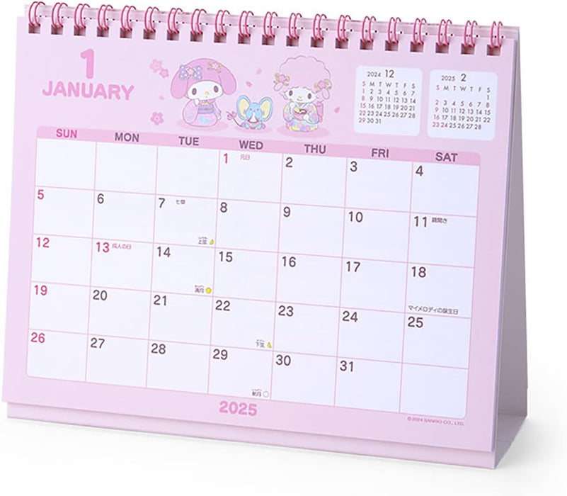 Sanrio Ring Calendar 2025 My Melody Desk Calendar with Schedule Stickers 451266