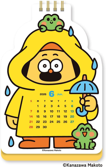 New Japan Calendar 2026 Desk Calendar Ohige no Pon Die-cut NK4240