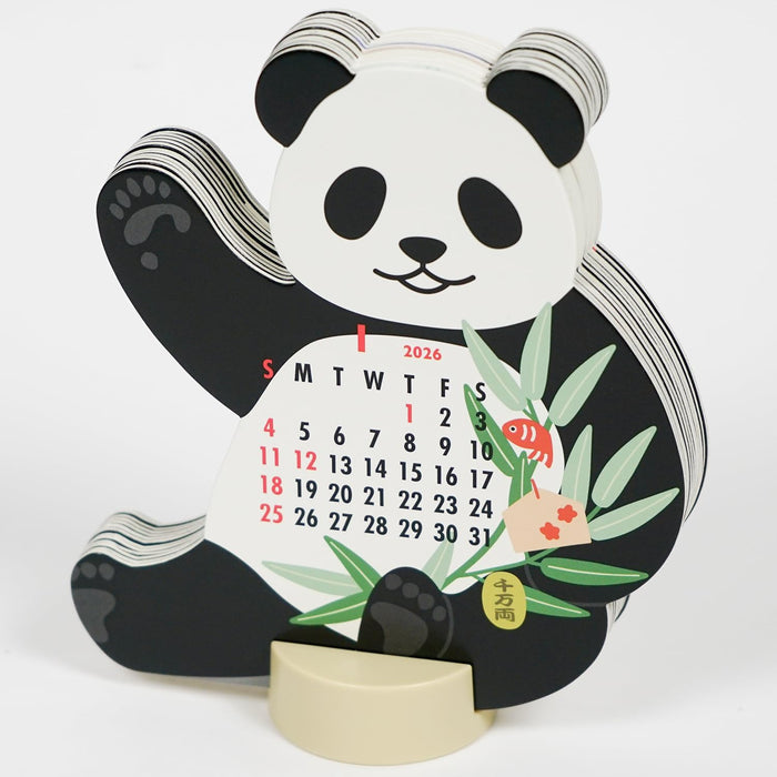 Greeting Life 2026 Desk Calendar Animal Die Cut Panda C-1720-ET