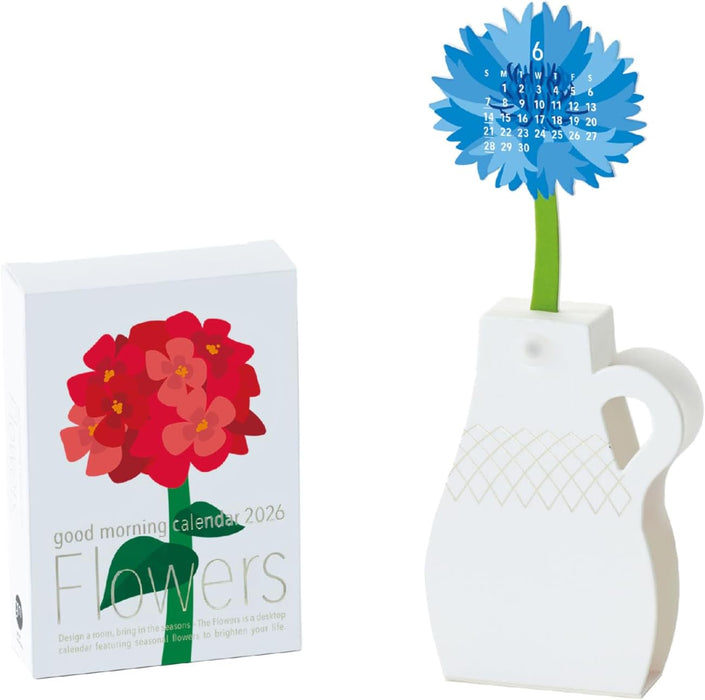 good morning 2026 desk calendar flower 2289