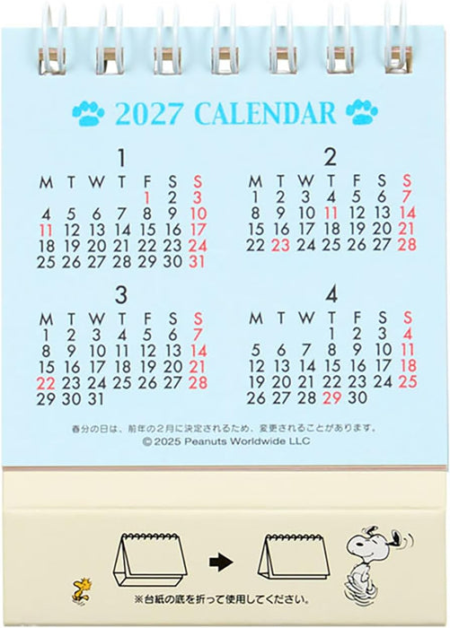 Sanrio Ring Mini Calendar 2026 Snoopy Desk Calendar 621838