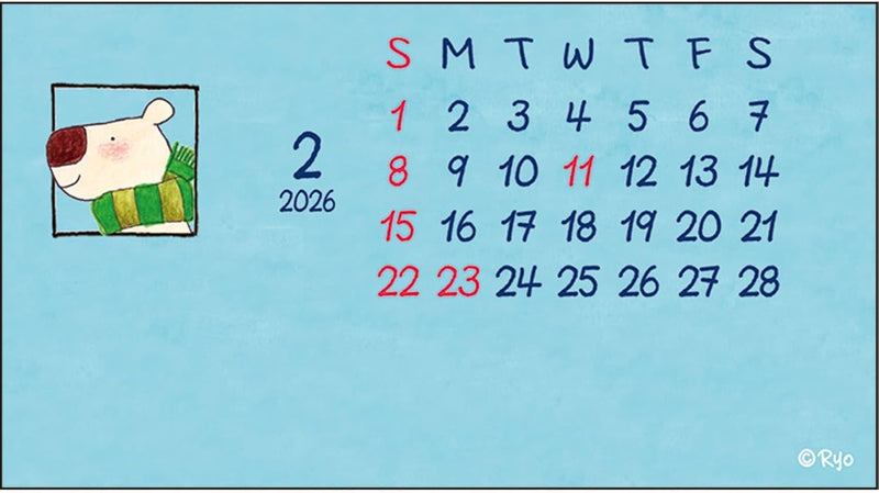 Greeting Life 2026 Desk Calendar Car Box COCO and Wondrous Gang C-1737-RY
