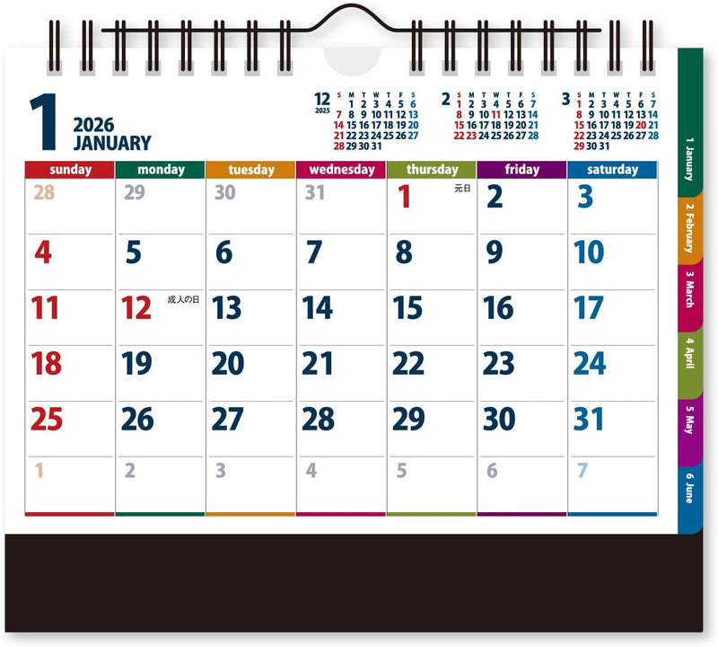 New Japan Calendar 2026 Desk Calendar Color Index Bitter NK518