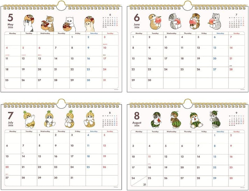 Sun-Star Stationery mofusand 2026 Wall Calendar mofusand S8521484