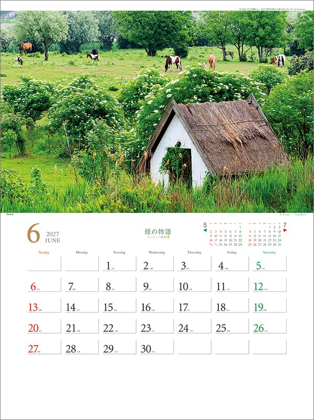 Todan 2027 Wall Calendar Green Story - European Landscape - CL27-1029