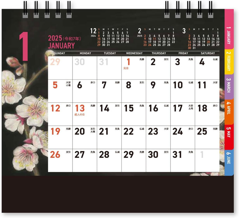 New Japan Calendar 2025 Desk Calendar CHALK ART NK572