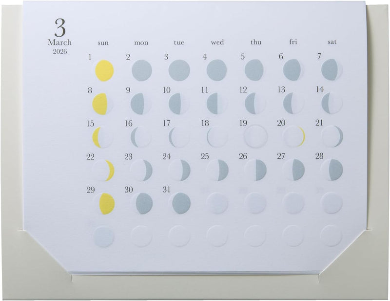 Replug 2026 Wall Calendar Moon Phases Michiru mini A26-504