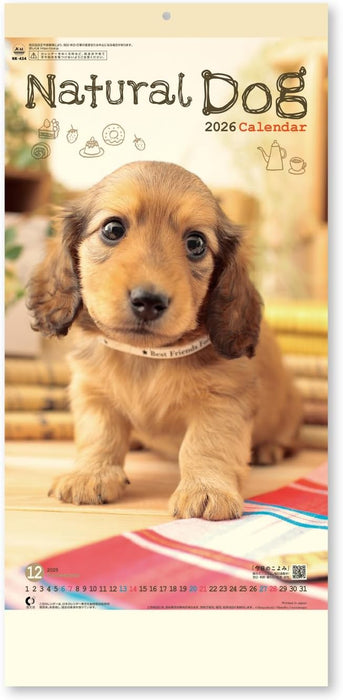 New Japan Calendar 2026 Wall Calendar Natural Dog NK434