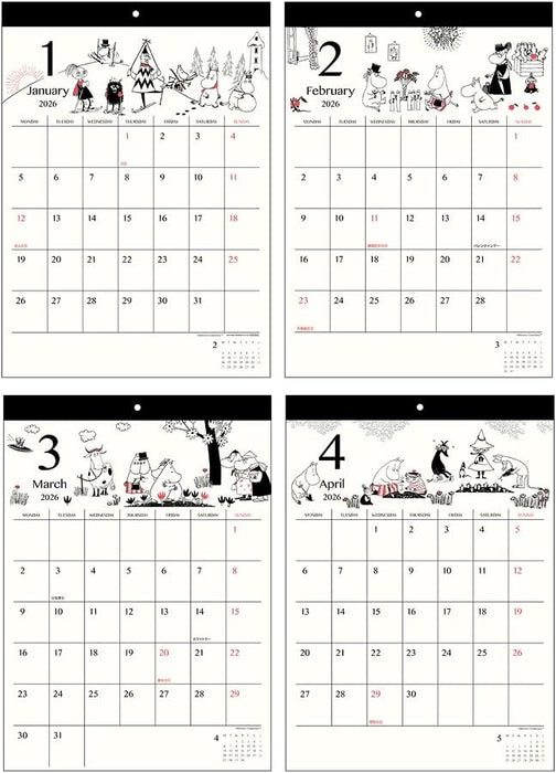 Sun-Star Stationery Moomin 2026 Wall Calendar Moomin S8521450