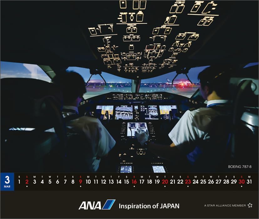 ANA 'THE COCKPIT' 2025 Desk Calendar CL25-1153