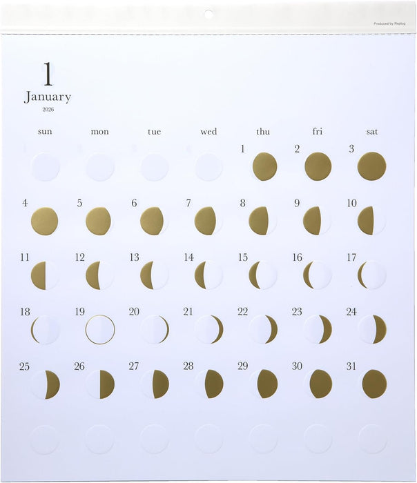 Replug 2026 Wall Calendar Moon Phases Michiru kira A26-506