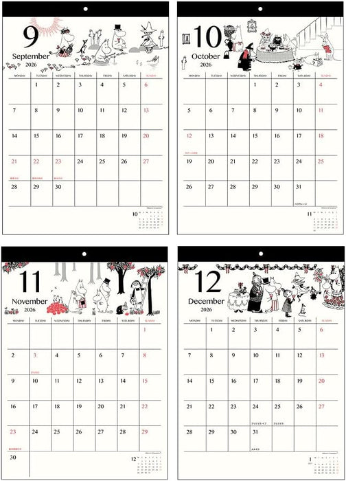 Sun-Star Stationery Moomin 2026 Wall Calendar Moomin S8521450