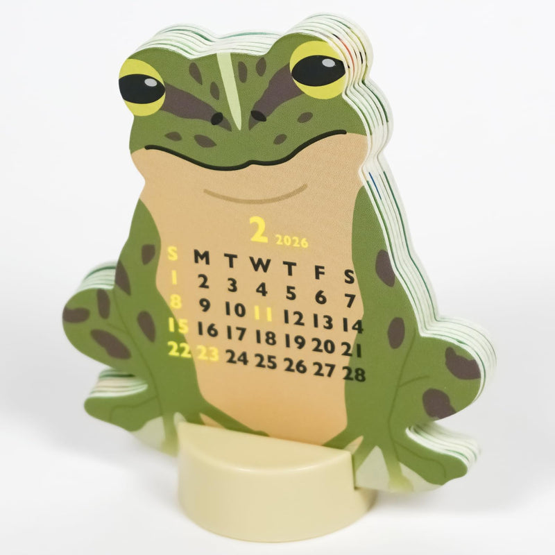 Greeting Life 2026 Desk Calendar Animal Die Cut Mini Frog C-1708-ET