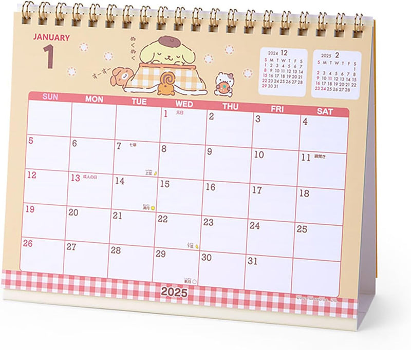 Sanrio Ring Calendar 2025 Pompompurin Desk Calendar with Schedule Stickers 451347