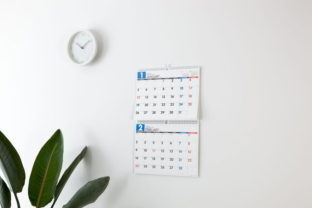 Takahashi 2026 Wall Calendar 2-Month View Double B4 Size E76