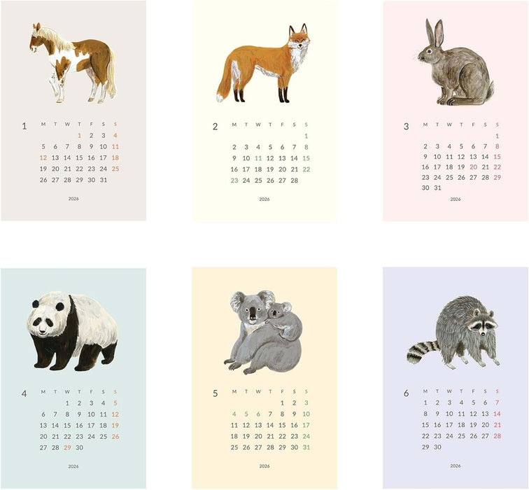 EL COMMUN MATOKA 2026 Desk Calendar Wooden Stand Yule CAL-140