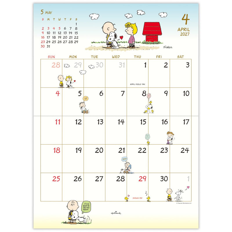 Hallmark Snoopy 2027 Wall Calendar Small 853327