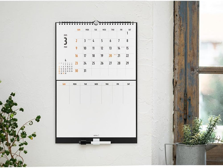 Midori 2025 Wall Calendar Whiteboard Calendar M 31330006