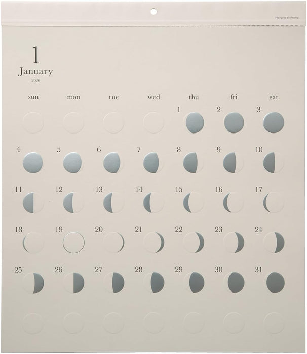Replug 2026 Wall Calendar Moon Phases Oboro A26-507